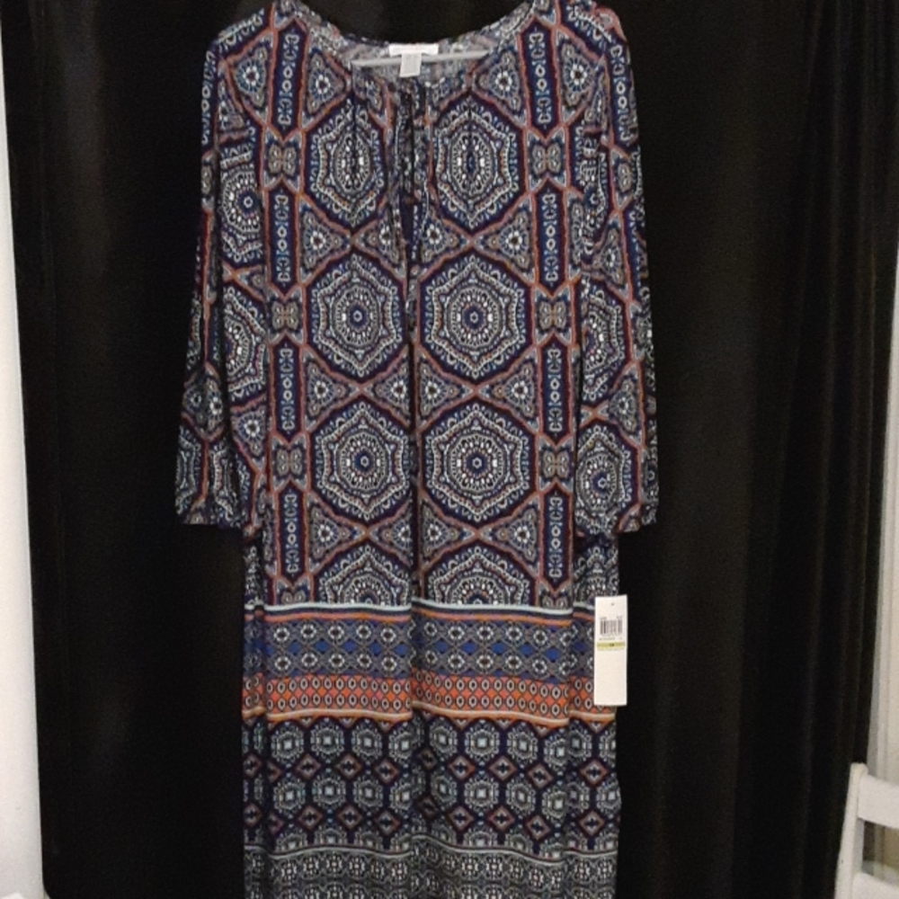 NWT London Times 3/4 sleeve dress, size 14, paisley print